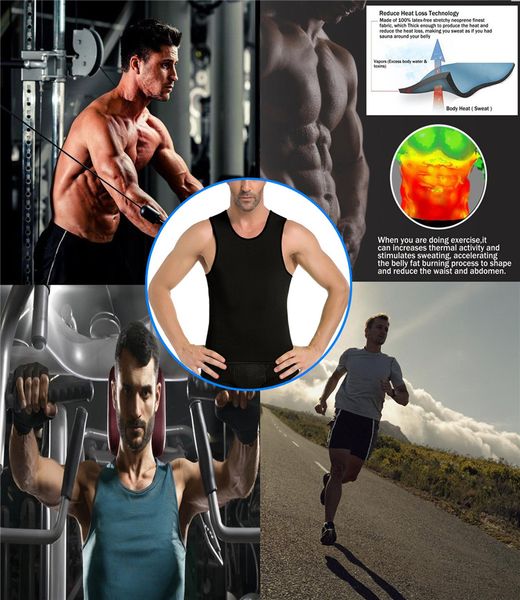 

body shaper loseweight ningmi slimming mens vest shirt sweat sauna suit tummy fat burner waist trainer fitness tank top