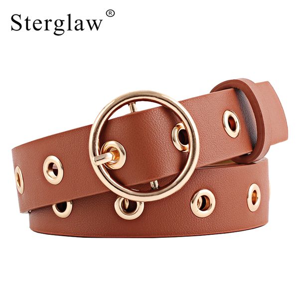 

ladies designers belts for women jeans 2018 fashion brass buckles belt female leather belt ceinture n123, Black;brown