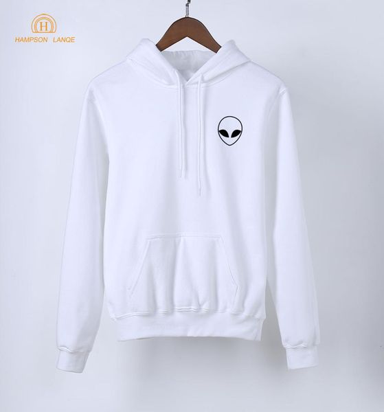 

kawaii alien print women's hoodie 2018 spring autumn casual sweatshirt long sleeve hoodies warm fleece tracksuit women hoody, Black