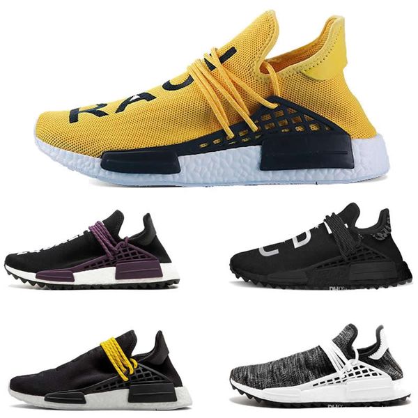 

designer shoes r1 human race pharrell williams casual shoes creme x nerd solar pack holi sport shoes racer athletic sneaker [without box, Black