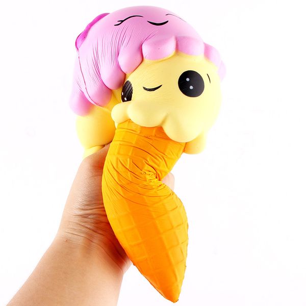 

22cm jumbo squishy ice cream cone flexible smiling squishies toy big scented of decompression toys slow rising dhl ing