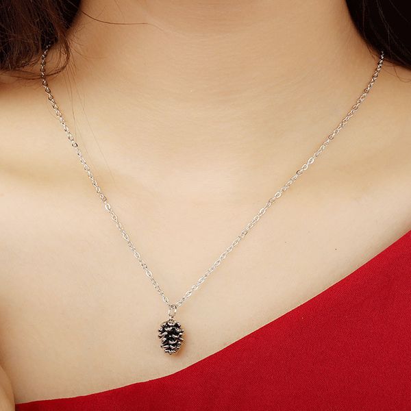 

plant pendant pine nut pendant necklaces antique silver bronze plant specimen charm necklace women necklaces fashion jewelry