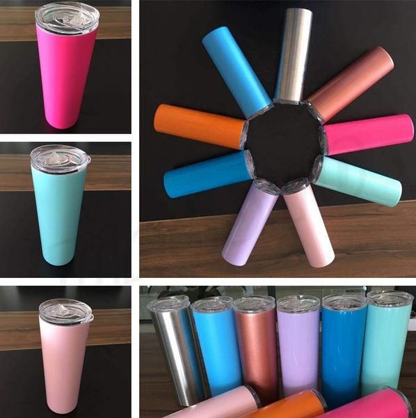 

20oz stainless steel cups skinny insulated straight cup beer coffee mug glasses with lids i459