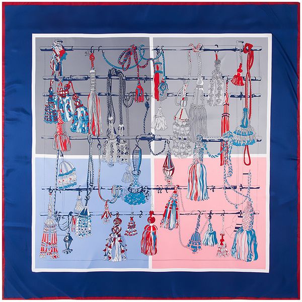

scarf for women printing pattern 100% silk thin scarfs fashion women scarves 5 color chose size 130x130cm b-895, Blue;gray