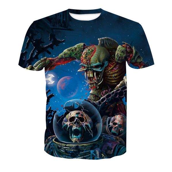 

maoxzon mens clothing skull digital print fashion short sleeve t-shirts for boy's 2018 summer new casual o-neck tees shirts, White;black