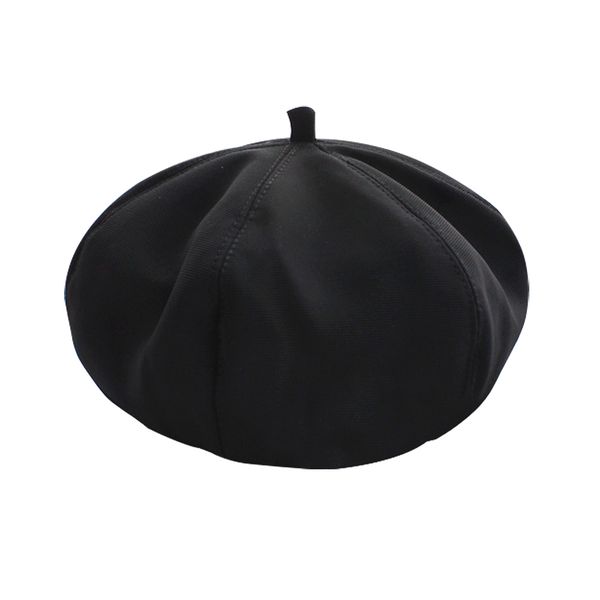 

black retro british style simple design pure color beret, Blue;gray