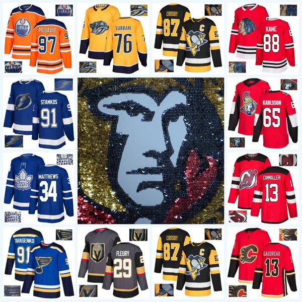 

Special Wafer Stitched 88 Patrick Kane Marc-Andre Fleury Connor McDavid Auston Matthews Erik Karlsson Johnny Gaudreau Ice Hockey Jerseys