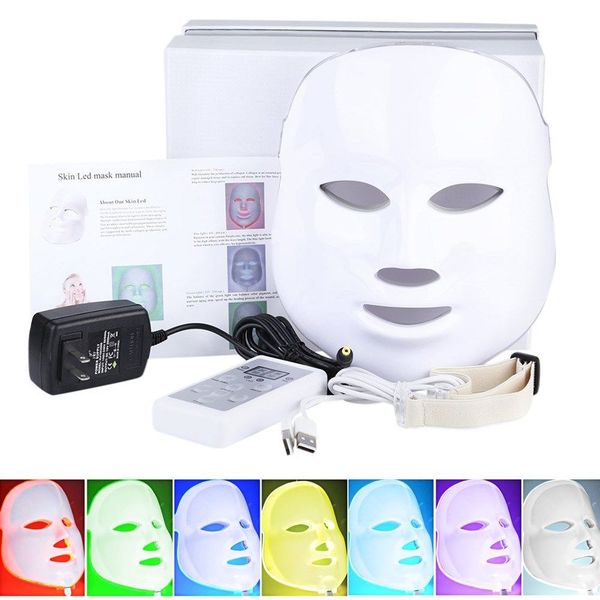 Salute bellezza 7 colori luci LED Photon PDT maschera facciale viso cura della pelle dispositivo di terapia di ringiovanimento uso domestico portatile