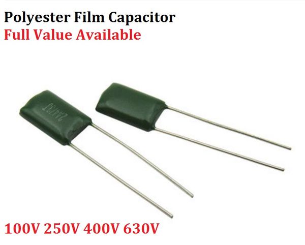 

20pcs polyester film capacitor 100v 2a154j 2a224j 2a334j 2a474j 150/220/330/470nf 0.15/22/33/47uf 2g103j 400v 10nf 0.01uf