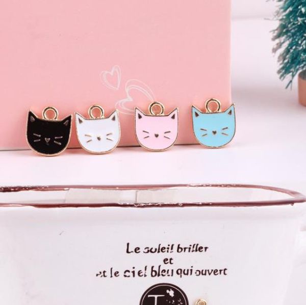 

mrhuang 10pcs/pack lovely cat animals enamel charms alloy pendant fit necklaces bracelets diy jewelry accessories, Bronze;silver
