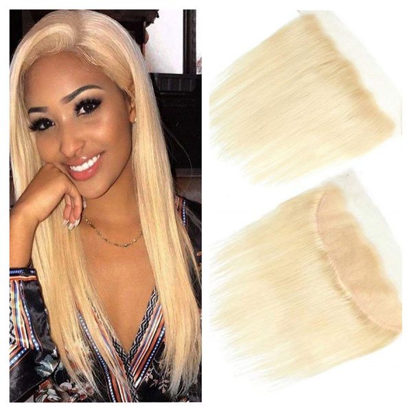 613 Blonde Color 13x4 Ear To Ear Lace Frontal Straight Human Hair