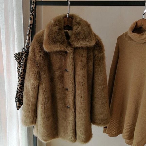 

2018 new style high-end fashion women faux fur coat s27, Black