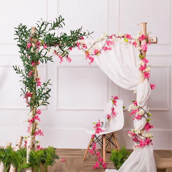 

wedding arch artificial cherry blossom tree vine artificial flowers wall rattan home decor silk ivy wall decor garland wreath party supplies