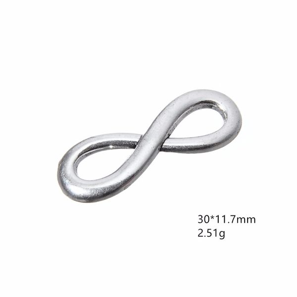 

factory custom 30*11.7mm alloy infinity love charms pendant for necklace or bracelet jewelry making, Bronze;silver