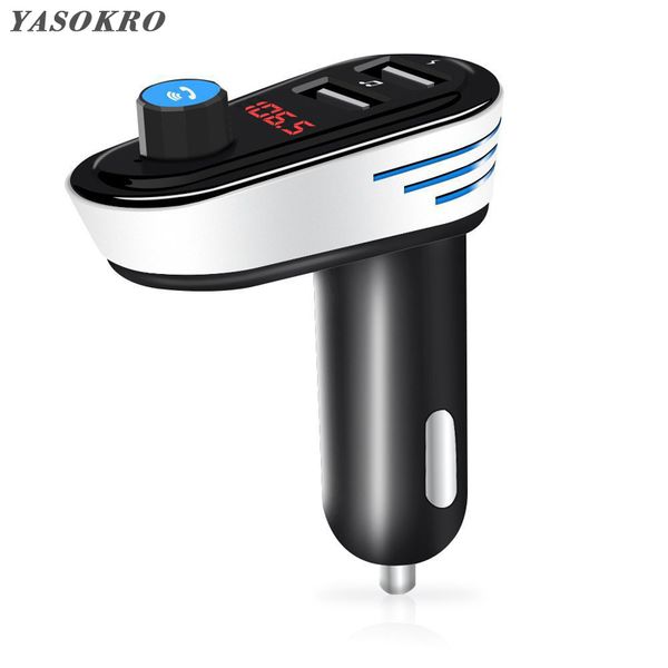 

yasokro fm transmitter handscar kit wireless a2dp bluetooth 4.2 car mp3 player support u disk 5v 3.1a dual usb charger