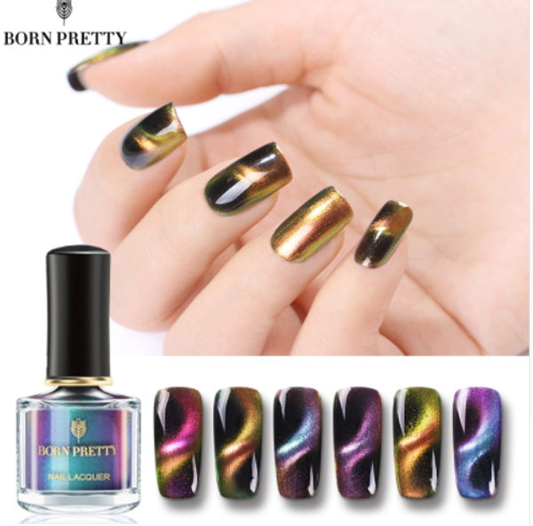 

born pretty chameleon 3d cat eye nail polish magnetic aurora series 6ml varnish magnet nail art lacquer black base needed