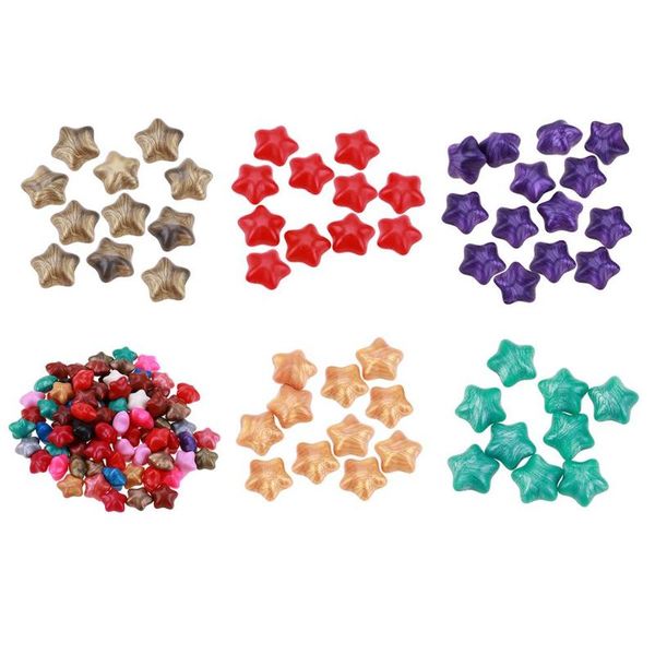 

100 pcs five-pointed star stamps sealing wax granule in bulk beads documents stamp supplies multicolor wax seal