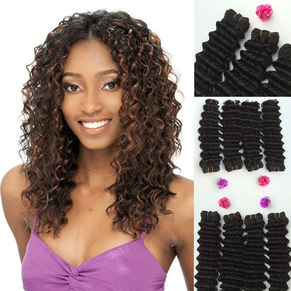 New Deep Wave Curl Weaving Hair Weft Human Hair Mix Futura