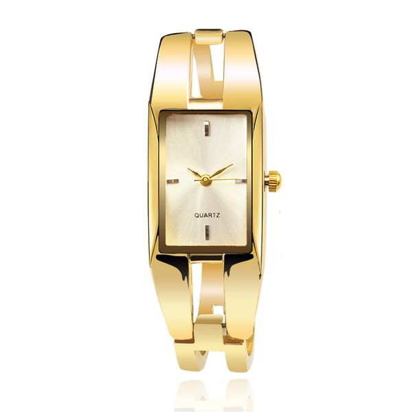 

casual quartz women's watch / fashion gold bracelet watch, Slivery;brown