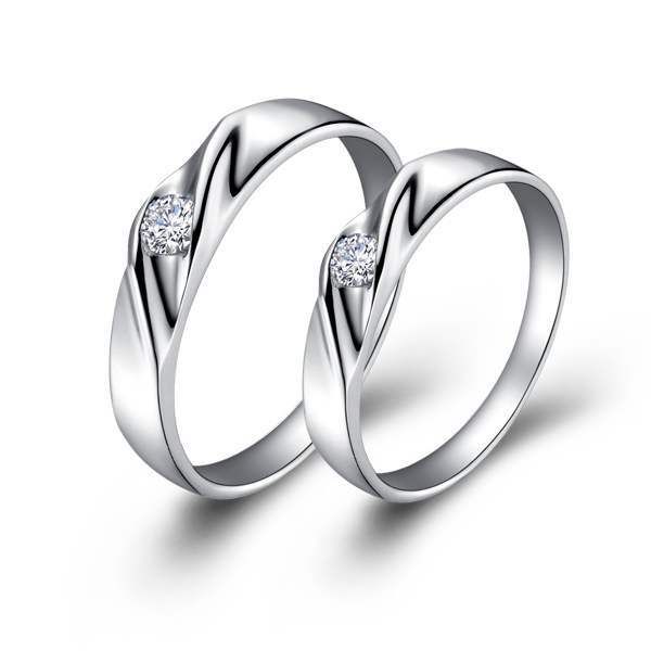 

fashion 925 silver sterling wedding couple rings man and momen styles rhinestone silver plated ring jewelry model no. r020