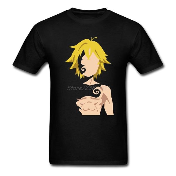 

the seven deadly sins meliodas t shirt short sleeve mens t shirts fashion 2018 hip hop crazy cotton 3xl men shirts, White;black