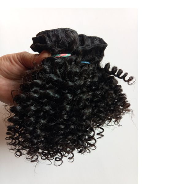 

full cuticle unprocessed brazilian european virgin human hair weft beauty kinky curly hair extension 8-16inch mongolian indian remy hair, Black