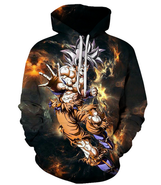 

новые моды для женщин / мужчин dragon ball z классический аниме гоку harajuku стиль смешные 3d печати случайные толстовки унисекс плюс разме, Black
