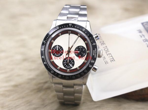 

5 style sell fashion watches 37 mm perpetual vintage paul newman 6263 stainless steel vk quartz chronograph men's wristwatches christm, Slivery;brown