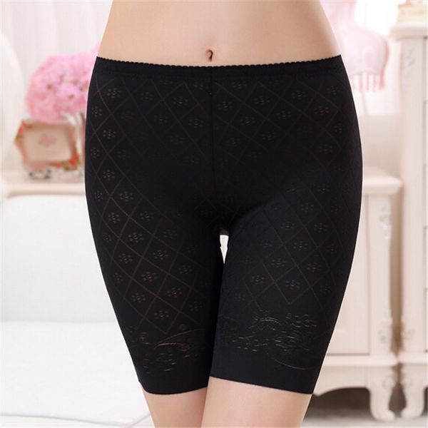 

women bamboo carbon fiber/ice silk medium solid color safety pants jl010, Black;pink
