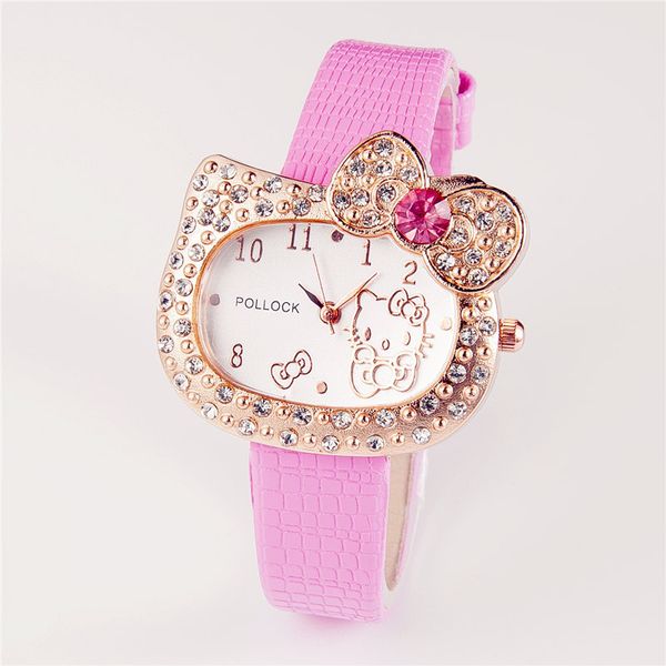Reloj Para Dama Modelo Gatito Rosado Cambia de Color Reloj Para Dama Modelo Gatito Rosado Cambia de Color