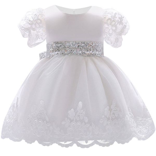 

kids flower lace baby sequins bow dress for girls infantbaptism birthday dresses vestidos birthday party princess wedding dress, Red;yellow