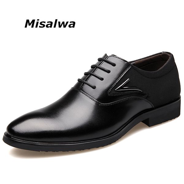 

misalwa plus size men's dress shoes business shoes men formal elegant gentle men oxfords drop shipping, Black