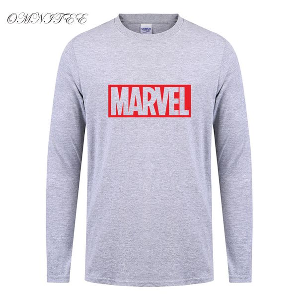 

new marvel t shirt men cool print t shirts o-neck long sleeve marvel t-shirts men clothes ot-122, White;black