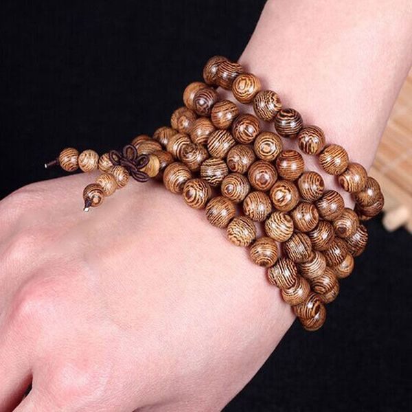 

1 pcs latest wenge prayer beads tibetan buddhist mala buddha bracelet rosary wooden pulsera hombre, Black