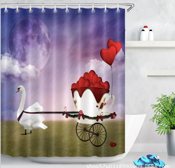 Wasserdicht Badezimmer Duschvorhang Stoff Landschaft Baum Animal Print Home Deco