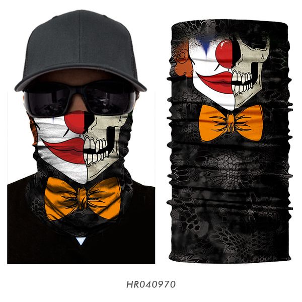 

3d seamless headband joker clown skeleton skull neck scarf warmer face mask halloween bandana scarves headscarf magic headwear, Blue;gray