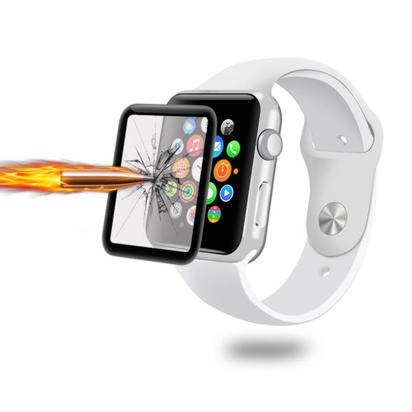 

3d full cover 9h hd clear premium tempered glass screen protectors smart iwatch for apple watch1 2 3 38 42mm with retail packing