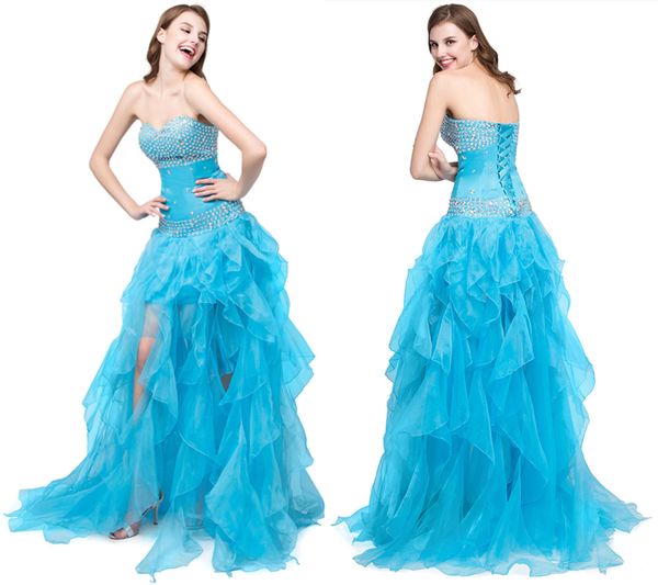 

2019 prom dress ice blue young sweet crystal beaded party dresses strapless crystal a-line spaghetti evening dresses prom dresses, Black
