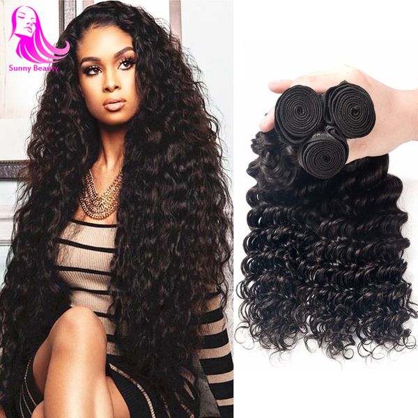 3 Bundles Loose Deep Curls Peruvian Brazzilian Deepwave Bundles
