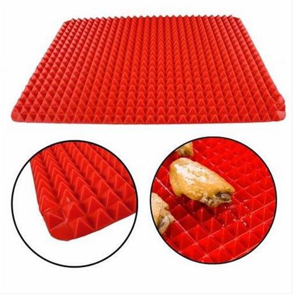 

home use red pyramid nonstick silicone oven baking tray baking mat pad mould sheet fat reducing kitchen tools baking & pastry tools