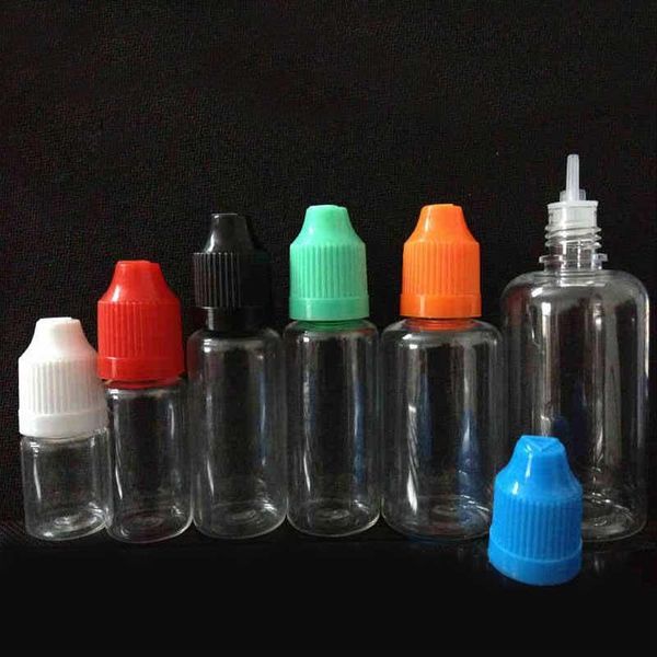 

ПЭТ прозрачные бутылки для электронной жидкости сок масло 5 мл 10 мл 15 мл 20 мл 30 мл 50 мл пластиковая бутылка с защитой от детей крышки длинные тонкие капельницы советы DHL