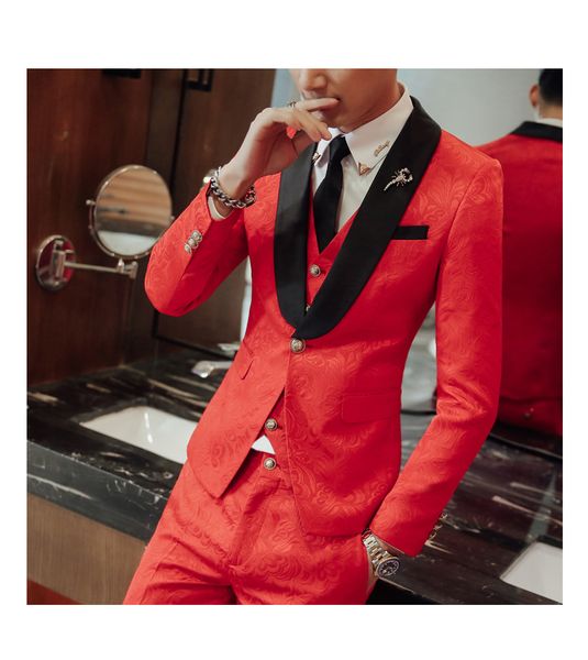 Atacado E Varejo Xaile Lapela Groomsmen Smoking Do Noivo Dos Homens Ternos Dos Homens Do Casamento / Prom / Jantar Melhor Homem Blazer (Jacket + Pants + Tie + Vest)