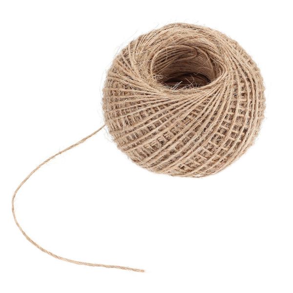 

100m natural burlap hessian jute twine cord rope string 2mm rustic wrap gift packing string wedding decoration, Black;white