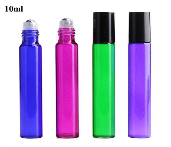 

selling perfume roller bottle essential oil empty blue green purple bottle 10ml roll-on sample glass bottles wholesale usa uk