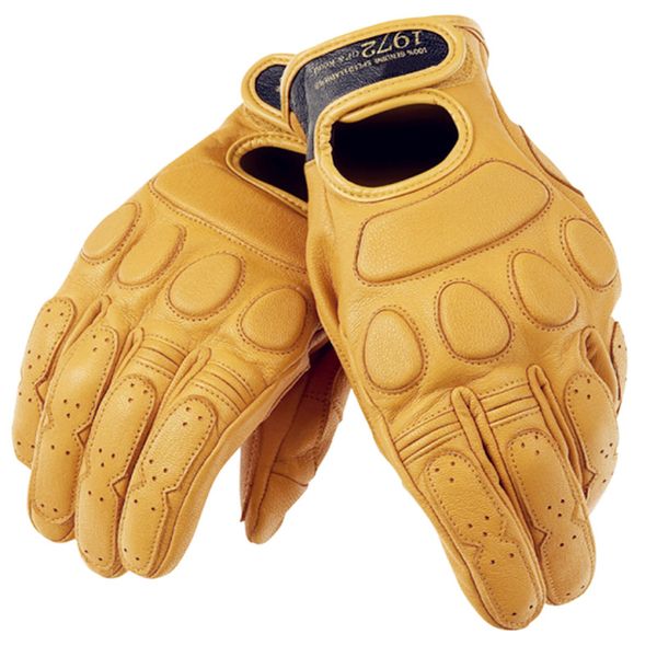 

Real Leather Retro Motorcycle Gloves Street Moto GP&Road Racing Luvas Dain blackjack Glove Motorbike Motocross Guantes Brown