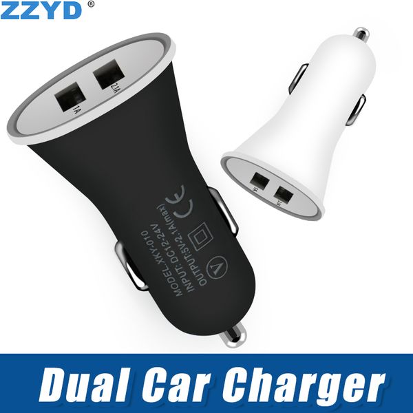 

zzyd dual usb car charger portable 2 ports adapter 1a for samsung s8 note 8 ip 7 8 x