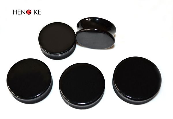 

black acrylic big size flesh tunnel ear plugs expander 22-30mm 50pcs/lot ear taper fashion body piercing men's earring ear nail, Slivery;golden