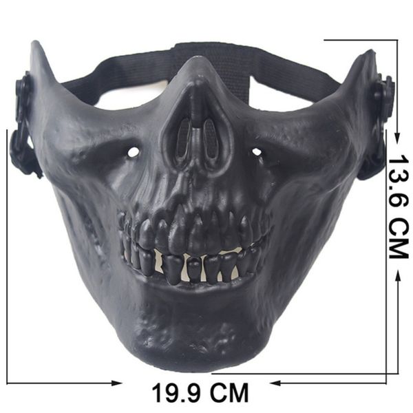 

bicycle mask half face protection riding mask skull skeleton paintball half face protect, Black