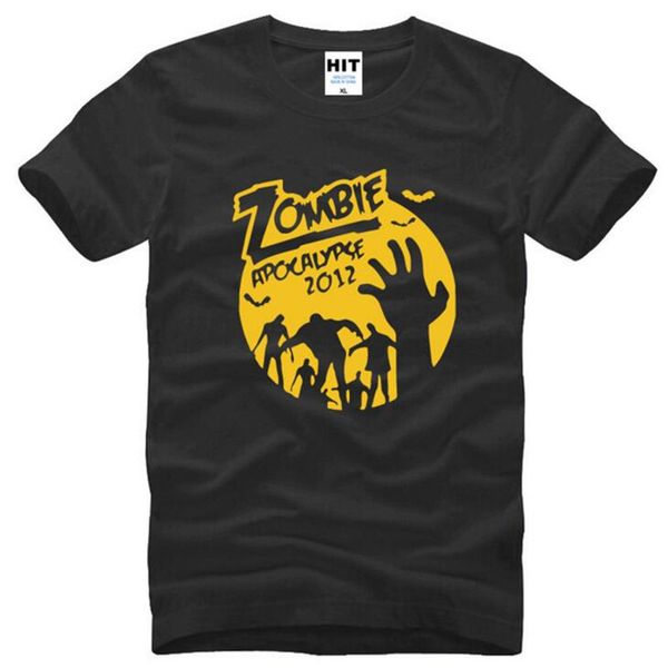 

zombie apocaly printed t shirts men summer style short sleeve o-neck cotton men's t-shirt novelty cool mens tee fans clothes, White;black