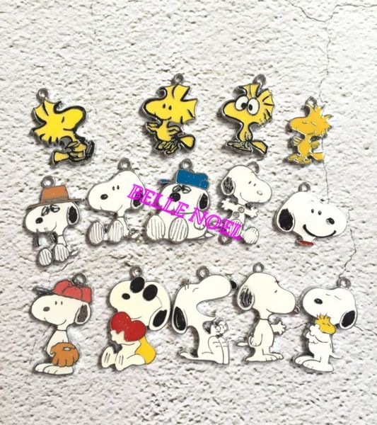 

new 100pcs mixed cartoon japanese anime dog enamel metal charm pendants diy jewelry making p1014, Black